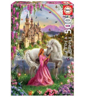 Puzzle Educa Hada y Unicornio 500 piezas | La Granota
