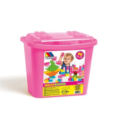 Caja De Bloques Rosa 35 Piezas Moltó