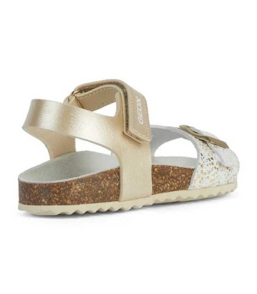 Sandalia Niña Geox Adriel Platino y Blanco | La Granota