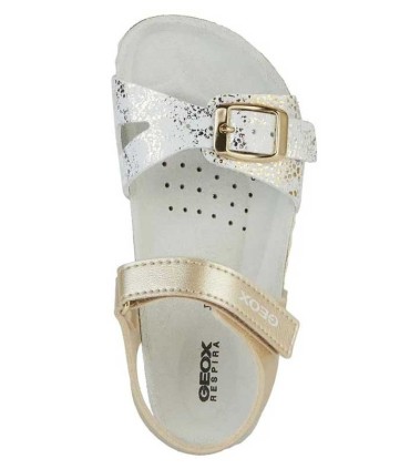 Sandalia Niña Geox Adriel Platino y Blanco | La Granota