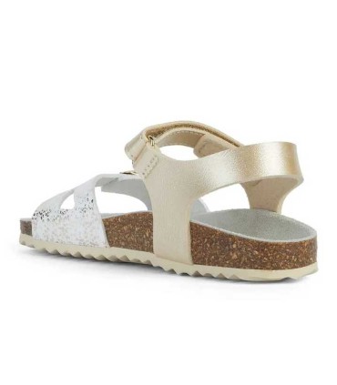 Sandalia Niña Geox Adriel Platino y Blanco | La Granota