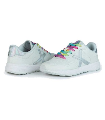 Zapatilla Deportiva Munich Fuel Kid 55 Blanco Plata | La Granota