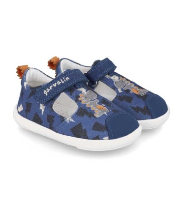 Zapatillas de Lona Blanditas Garvalín Azul Estampado | La Granota