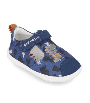 Zapatillas de Lona Blanditas Garvalín Azul Estampado | La Granota