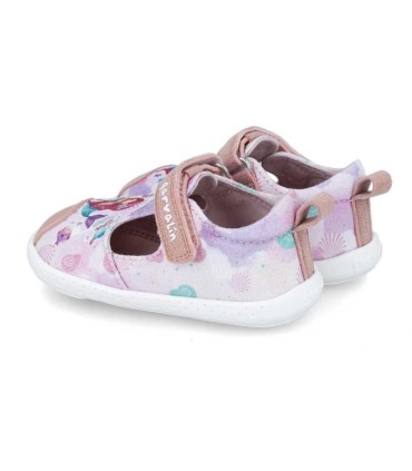 Zapatillas Lona Blanditas Garvalín Rosa Estampado | La Granota