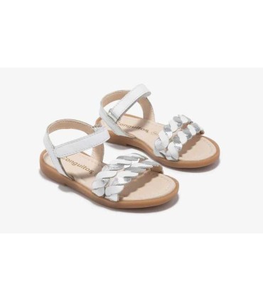 Sandalia Conguitos Napa Blanco Plata | La Granota