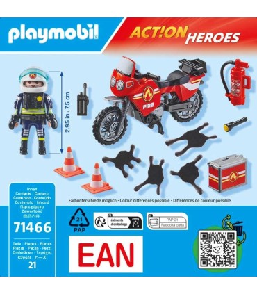 Moto De Bomberos Playmobil 71466 | La granota