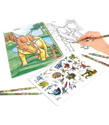 Dino World Libro De Colorear Con Lápices De Colores | La Granota