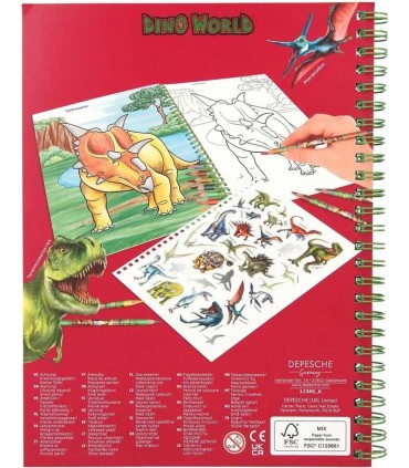 Dino World Libro De Colorear Con Lápices De Colores | La Granota