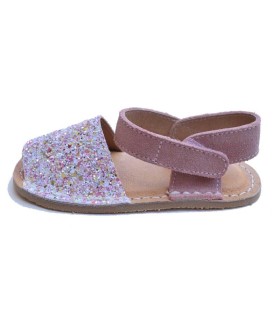 Sandalia Manguito Barefoot Glitter Rosa | La Granota