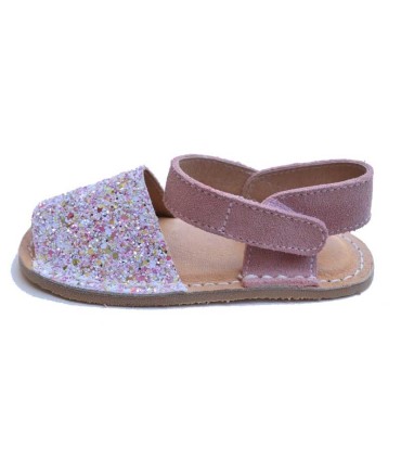 Sandalia Manguito Barefoot Glitter Rosa | La Granota