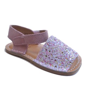 Sandalia Manguito Barefoot Glitter Rosa
