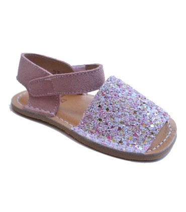 Sandalia Manguito Barefoot Glitter Rosa | La Granota