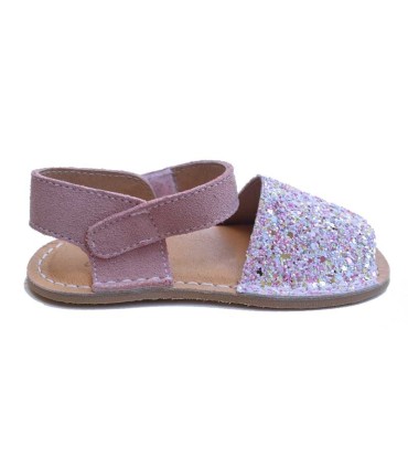 Sandalia Manguito Barefoot Glitter Rosa | La Granota