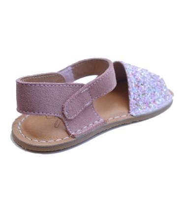 Sandalia Manguito Barefoot Glitter Rosa | La Granota