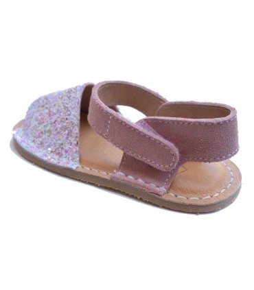 Sandalia Manguito Barefoot Glitter Rosa | La Granota