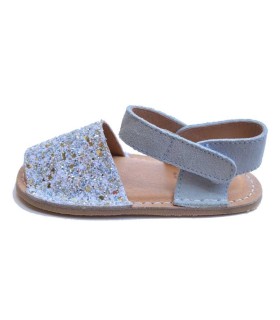 Sandalia Manguito Barefoot Glitter Azul | La Granota