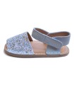 Sandalia Manguito Barefoot Glitter Azul