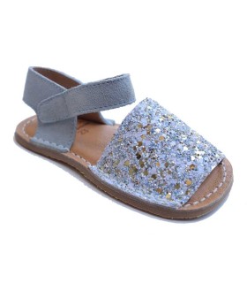 Sandalia Manguito Barefoot Glitter Azul