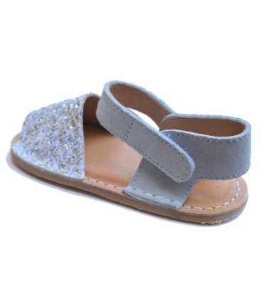 Sandalia Manguito Barefoot Glitter Azul | La Granota