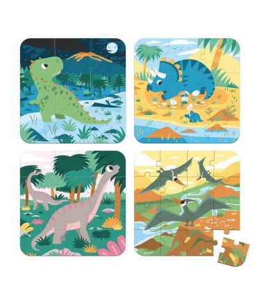 Puzzle Evolutivo Dinosaurios 4 Puzzles | La Granota