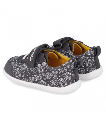 Zapatillas Blanditas Garvalín Antracita Estampado | La Granota