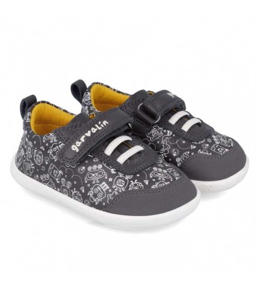 Zapatillas Blanditas Garvalín Antracita Estampado | La Granota