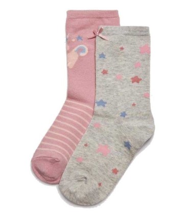 Calcetín de Niña con Estrellas Pack de 2 Unidades | La Granota
