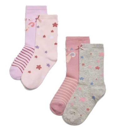 Calcetín de Niña con Estrellas Pack de 2 Unidades | La Granota