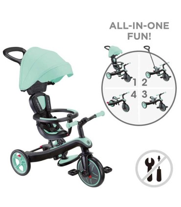 Globber Trike Explorer 4 en 1 Verde Lima | Triciclos en La Granota