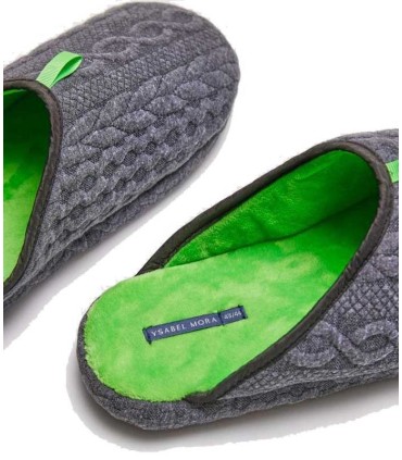 Zapatillas De Casa Hombre Trenzado Gris Ysabel Mora | lagranota.es