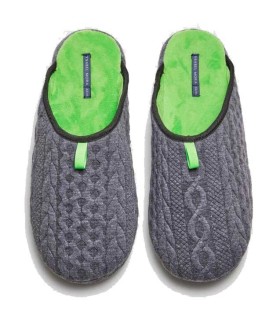 Zapatillas De Casa Hombre Trenzado Gris Ysabel Mora