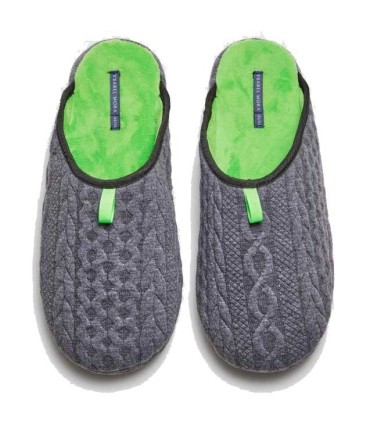 Zapatillas De Casa Hombre Trenzado Gris Ysabel Mora | lagranota.es
