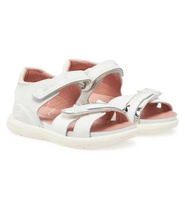 Sandalia Niña Biomecanics Blanca y Plata con Estrellas | lagranota.es
