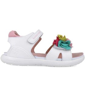 Sandalia Niña Biomecanics Blanca con Flor de Colores | lagranota.es