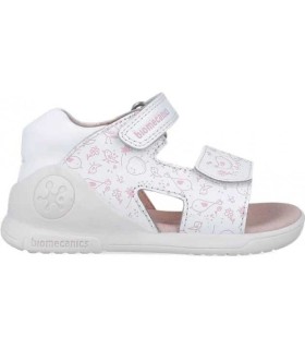 Sandalia Bebé Biomecanics Blanca Estampada Pajaritos | lagranota.es