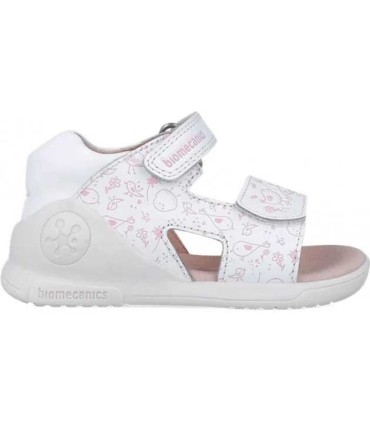 Sandalia Bebé Biomecanics Blanca Estampada Pajaritos | lagranota.es