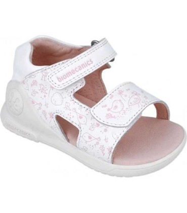 Sandalia Bebé Biomecanics Blanca Estampada Pajaritos | lagranota.es