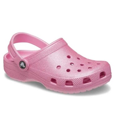 Zueco Crocs Classic Clog Pink Tweed Glitter | La Granota