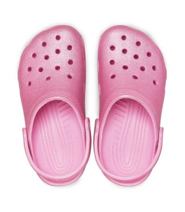 Zueco Crocs Classic Clog Pink Tweed Glitter | La Granota