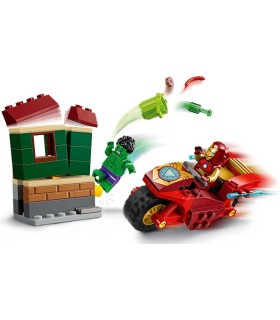 Iron Man Con Moto Y Hulk Lego Marvel 76287