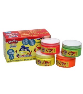 Pintura de Dedos Fluorescente 4 Botes 70 ml Play-Doh | lagranota.es