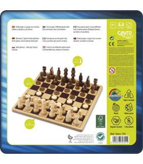 Juego Ajedrez Y Damas Metal Box | lagranota.es