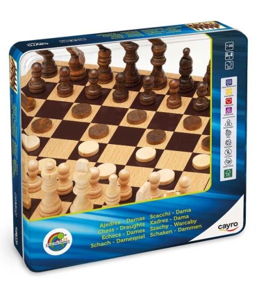 Juego Ajedrez Y Damas Metal Box | lagranota.es