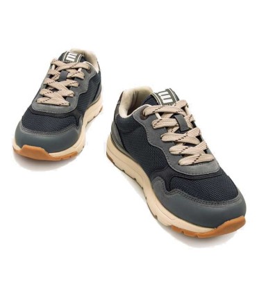 Deportiva Niño Mustang Compact Gris / Azul