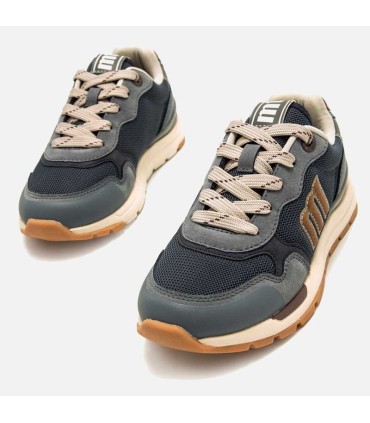 Deportiva Niño Mustang Compact Gris / Azul