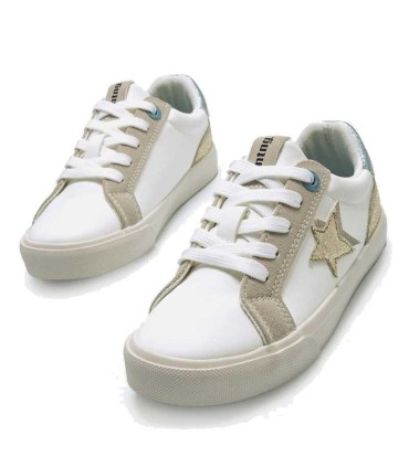 Zapatillas Niña Mustang Emi Blanco / Metal / Beige | lagranota.es