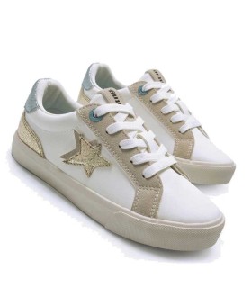 Zapatillas Niña Mustang Emi Blanco / Metal / Beige