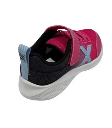 Zapatilla Deportiva Munich Mini Leta Negro y Fucsia | lagranota.es