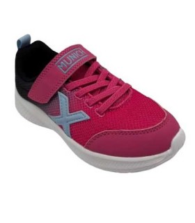 Deportiva Munich Mini Leta Negro / Fucsia